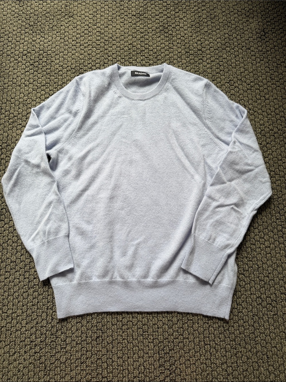 Naadam Soft Cashmere Light Blue Crewneck Sweater